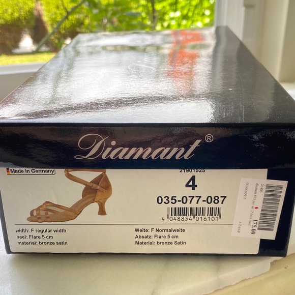 Diamant Latin Sandal Dance shoes, bronze satin - Picture 7 of 8